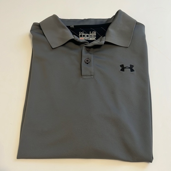 Under Armour Other - Under Armour HeatGear loose fit grey men’s short sleeve polo shirt